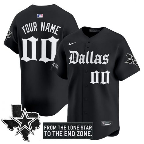 Dallas Cowboys ‘Gothic Lone Star Edition’ Vapor Baseball Custom Jersey – All Stitched