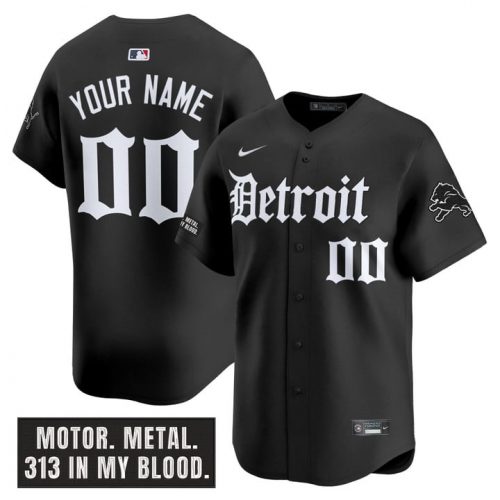 Detroit Lions ‘Motor Gothic Edition’ Vapor Premier Limited Custom Jersey – All Stitched