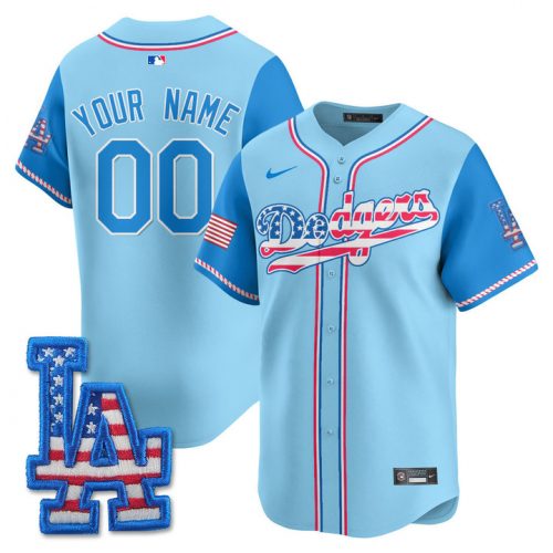 Los Angeles Dodgers 2025 Fourth of July Vapor Premier Limited Custom Jersey – All Stitched