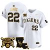 Men’s LSU Tigers 2025 College World Series Champions Gold Vapor Premier Jersey – All Stitched