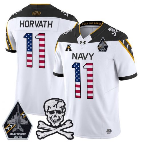 Men’s Navy Midshipmen 2025 Independence Day Vapor Limited Jersey – All Stitched