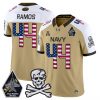 Men’s Navy Midshipmen 2025 Independence Day Vapor Limited Jersey – All Stitched