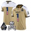 Men’s Navy Midshipmen 2025 Independence Day Vapor Limited Jersey – All Stitched