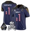 Men’s Navy Midshipmen 2025 Independence Day Vapor Limited Jersey – All Stitched
