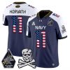 Men’s Navy Midshipmen 2025 Independence Day Vapor Limited Jersey – All Stitched