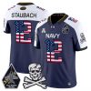 Men’s Navy Midshipmen 2025 Independence Day Vapor Limited Jersey – All Stitched