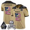 Men’s Navy Midshipmen 2025 Independence Day Vapor Limited Jersey – All Stitched