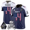Men’s Navy Midshipmen 2025 Independence Day Vapor Limited Jersey – All Stitched