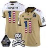 Men’s Navy Midshipmen 2025 Independence Day Vapor Limited Jersey – All Stitched