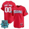 Miami Marlins 30 Seasons Anniversary Patch Vapor Premier Limited Custom Jersey – All Stitched