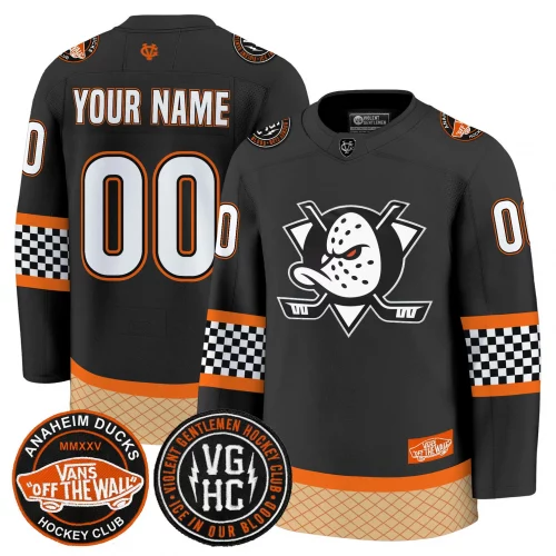 Anaheim Ducks Checkerboard 2025 Premium Custom Jersey – All Stitched