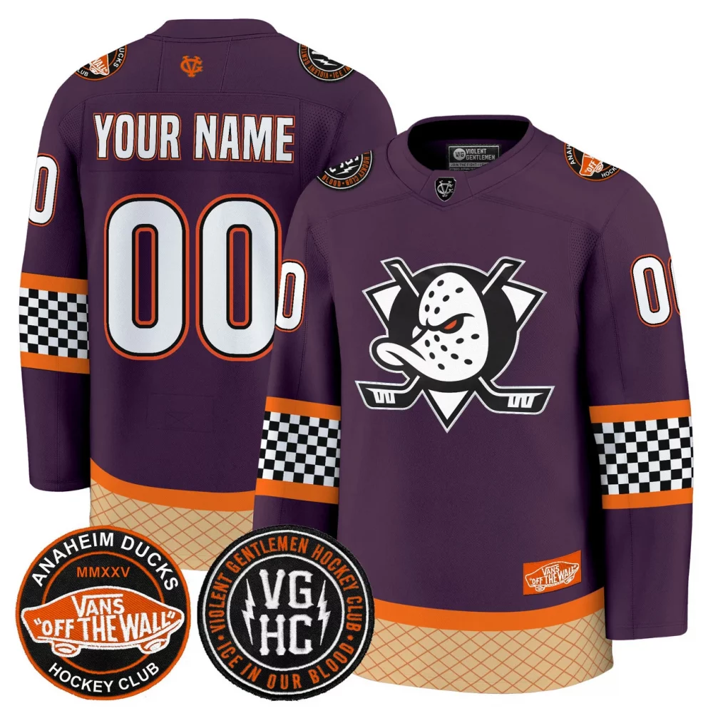 Anaheim Ducks Checkerboard 2025 Premium Custom Jersey – All Stitched