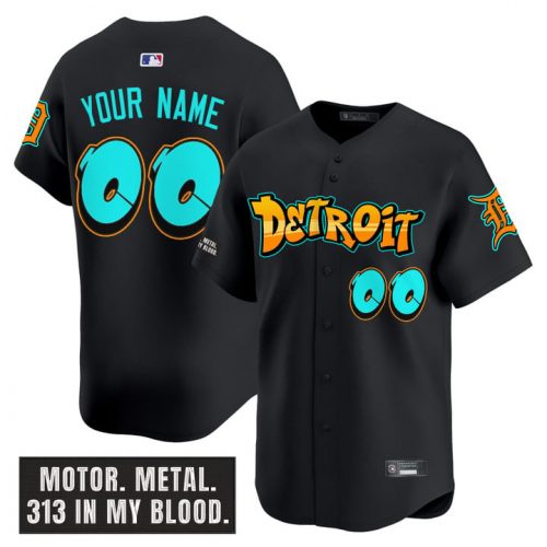 Detroit Tigers ‘Graffiti Motor City Edition’ Vapor Premier Limited Custom Jersey – All Stitched