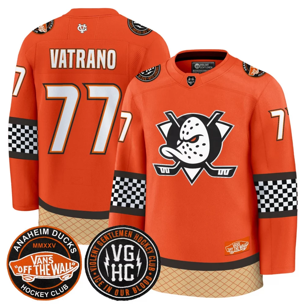 Men’s Anaheim Ducks Checkerboard 2025 Premium Jersey – All Stitched