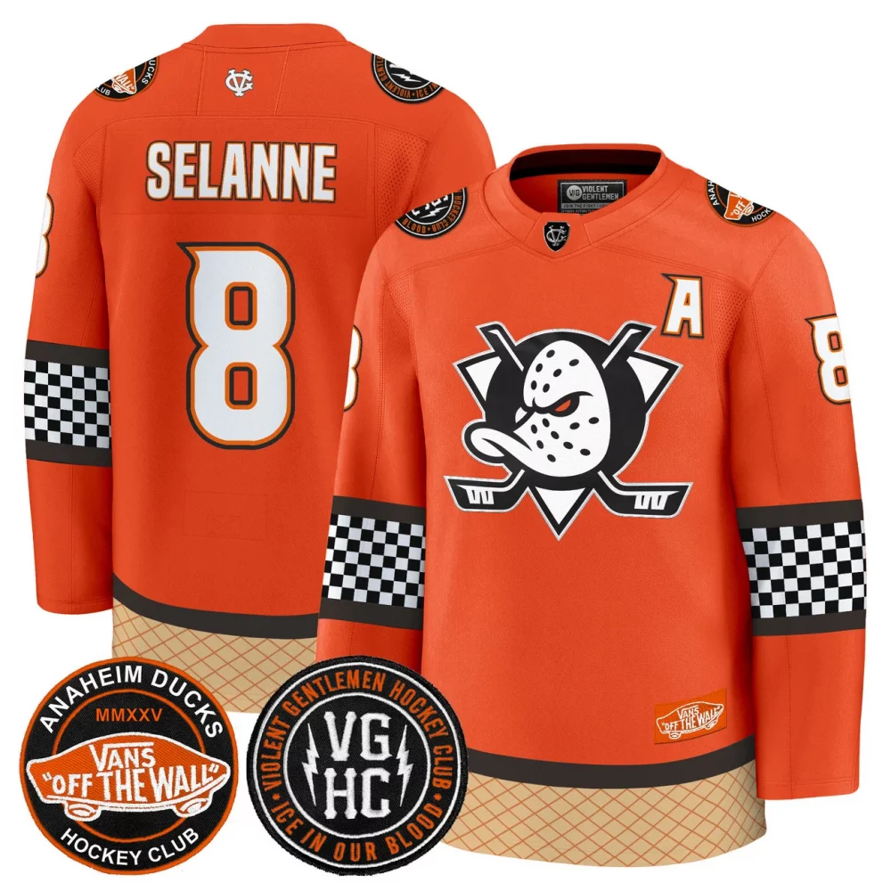 Men’s Anaheim Ducks Checkerboard 2025 Premium Jersey – All Stitched