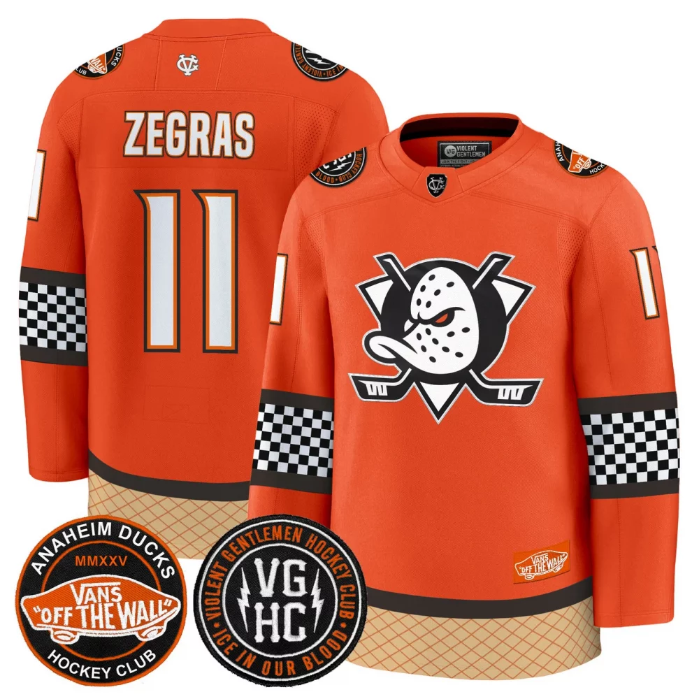 Men’s Anaheim Ducks Checkerboard 2025 Premium Jersey – All Stitched