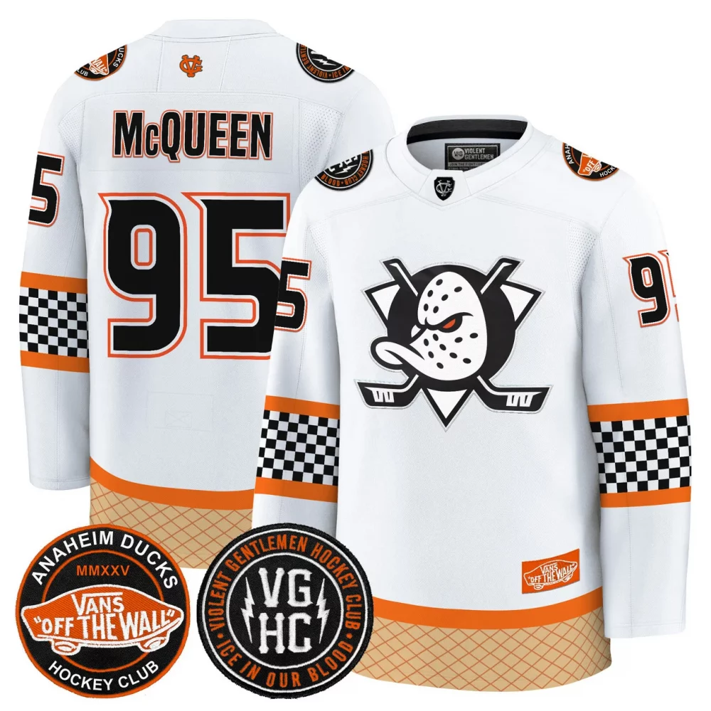 Men’s Anaheim Ducks Checkerboard 2025 Premium Jersey – All Stitched