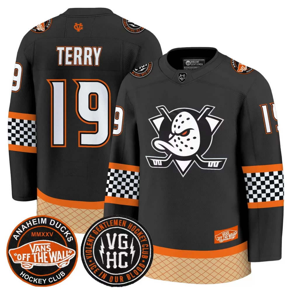 Men’s Anaheim Ducks Checkerboard 2025 Premium Jersey – All Stitched
