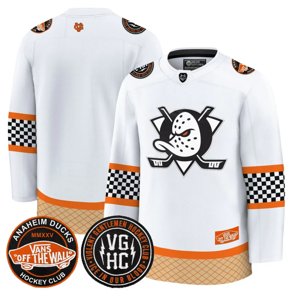 Men’s Anaheim Ducks Checkerboard 2025 Premium Jersey – All Stitched
