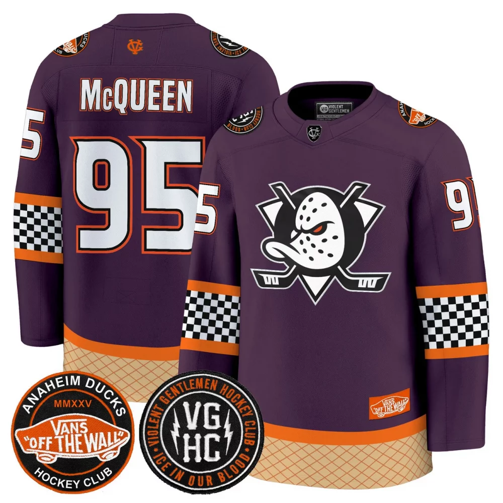 Men’s Anaheim Ducks Checkerboard 2025 Premium Jersey – All Stitched