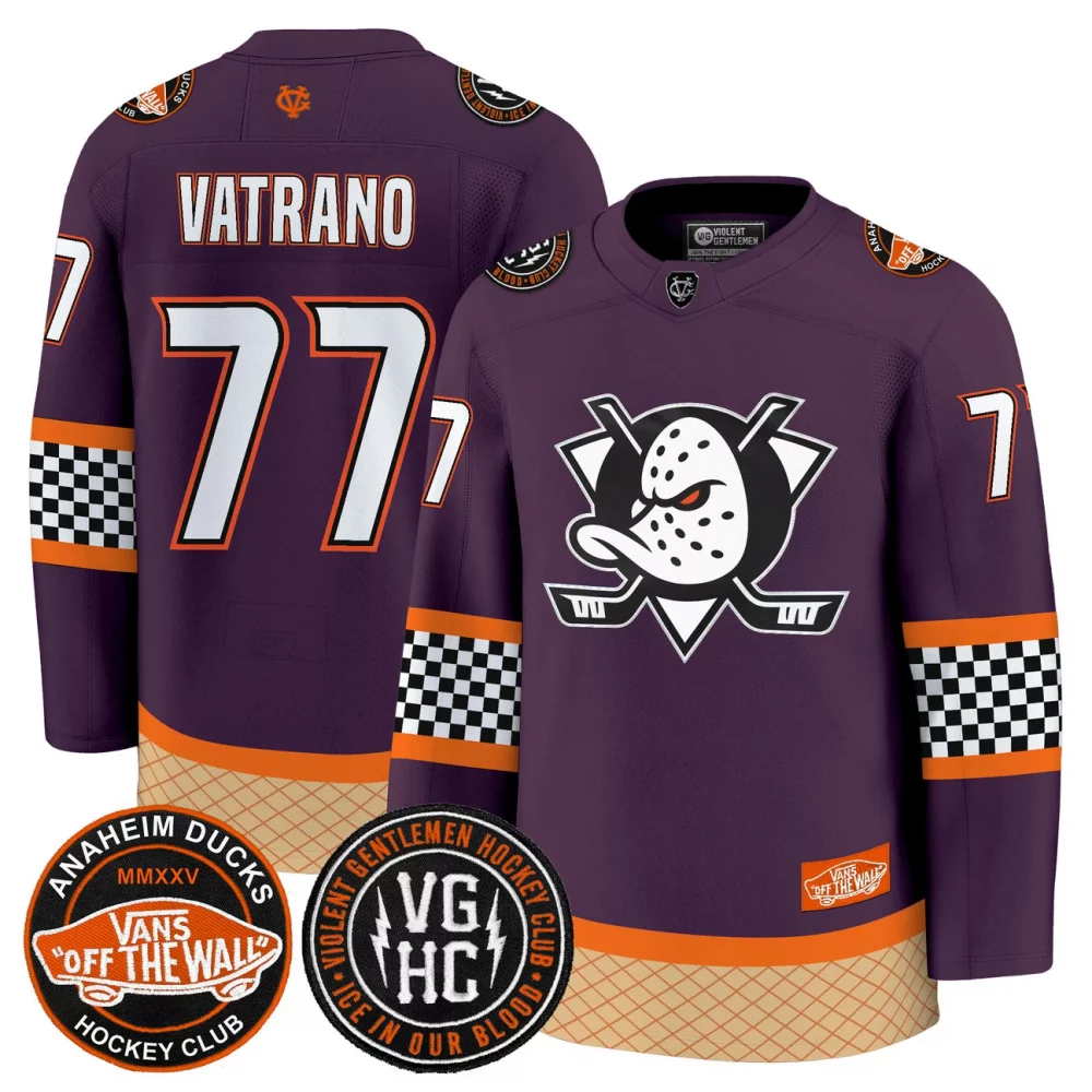 Men’s Anaheim Ducks Checkerboard 2025 Premium Jersey – All Stitched