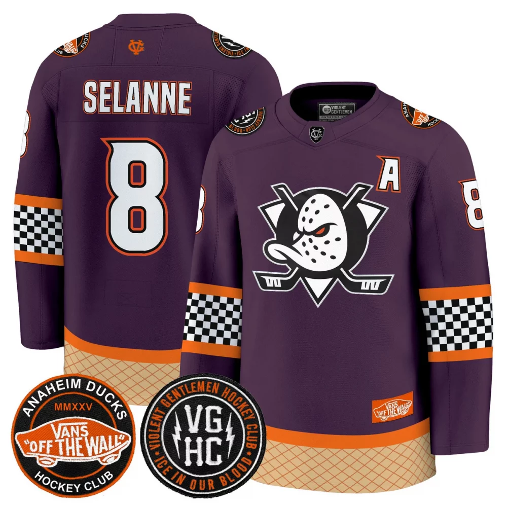 Men’s Anaheim Ducks Checkerboard 2025 Premium Jersey – All Stitched