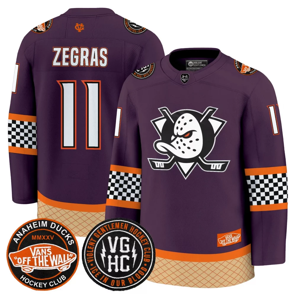 Men’s Anaheim Ducks Checkerboard 2025 Premium Jersey – All Stitched