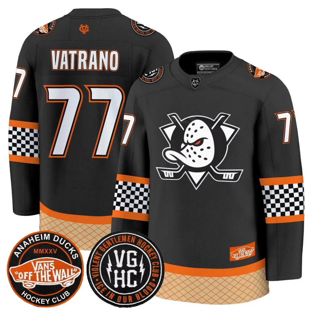 Men’s Anaheim Ducks Checkerboard 2025 Premium Jersey – All Stitched