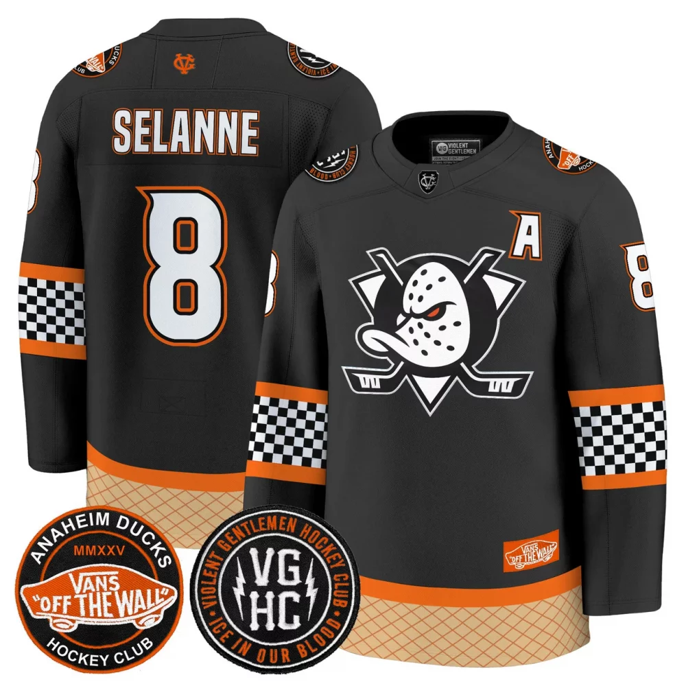 Men’s Anaheim Ducks Checkerboard 2025 Premium Jersey – All Stitched