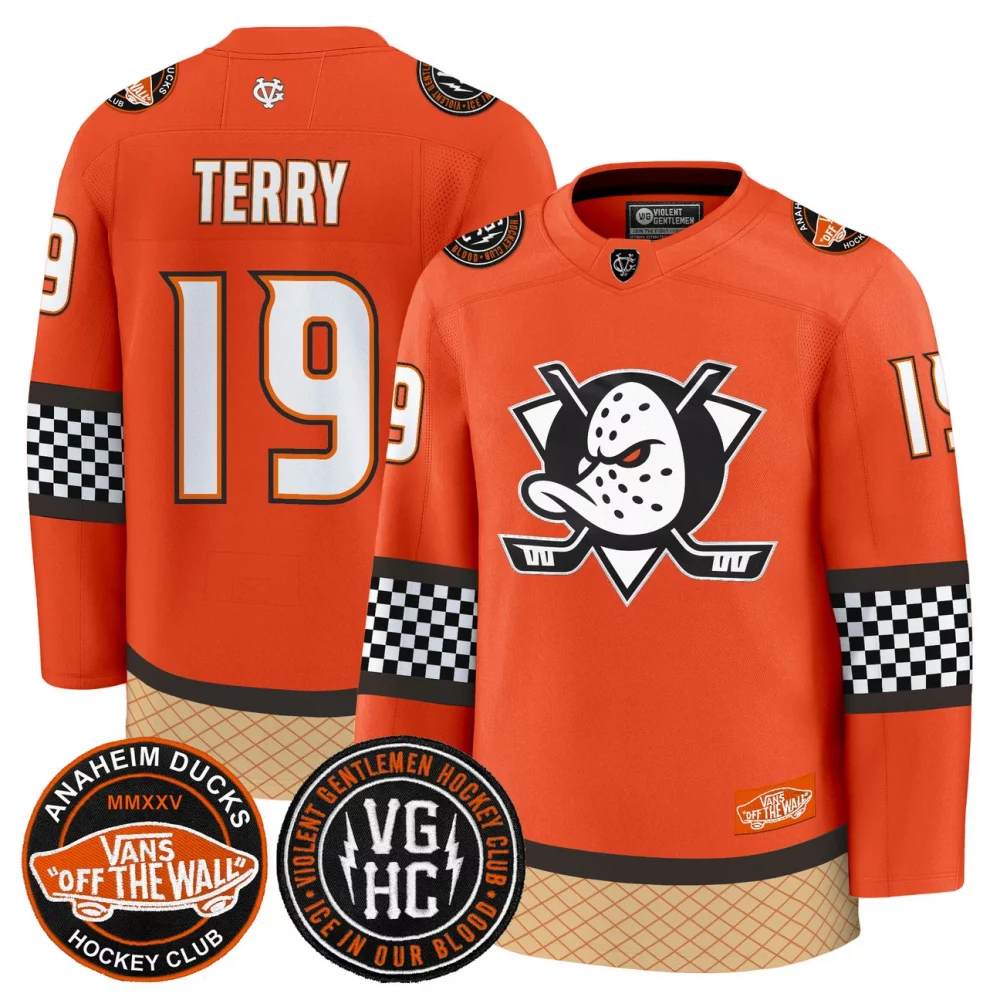 Men’s Anaheim Ducks Checkerboard 2025 Premium Jersey – All Stitched