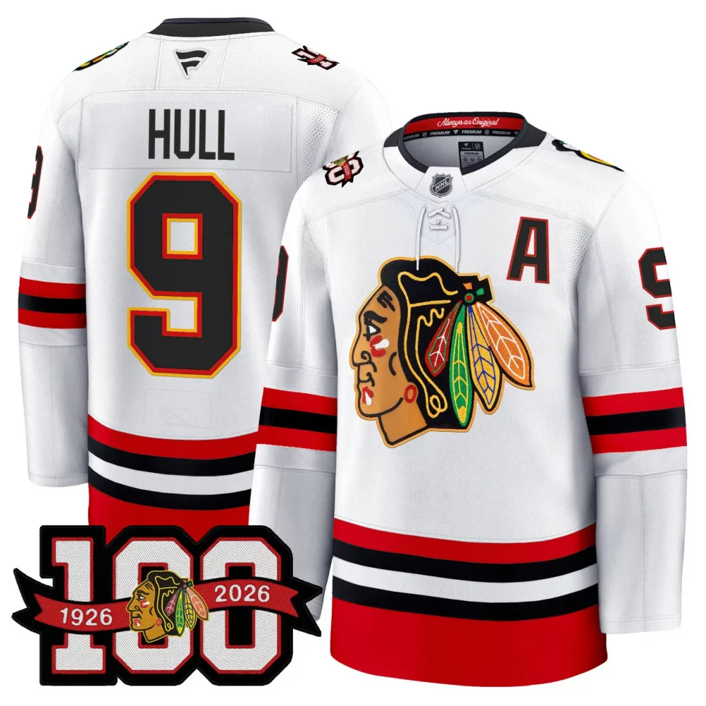 Men’s Chicago Blackhawks 100th Anniversary Premium Jersey – All Stitched