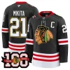Men’s Chicago Blackhawks 100th Anniversary Premium Jersey – All Stitched