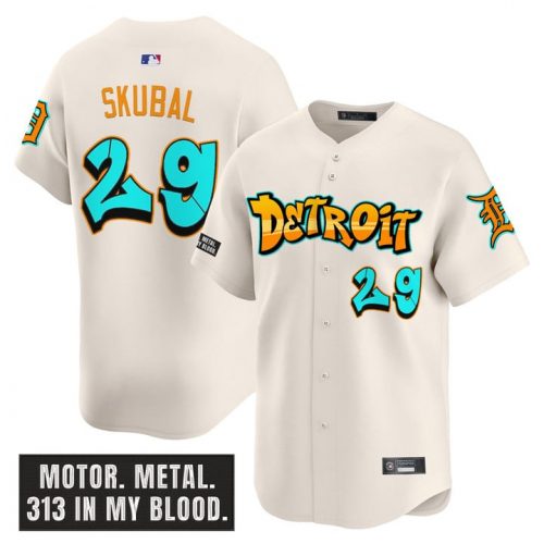 Men’s Detroit Tigers ‘Graffiti Motor City Edition’ Vapor Premier Limited Jersey – All Stitched