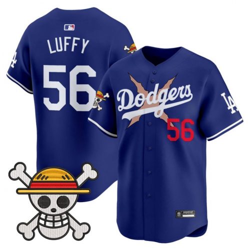 Men’s Los Angeles Dodgers x One Piece 2025 Vapor Premier Limited Jersey – Stitched