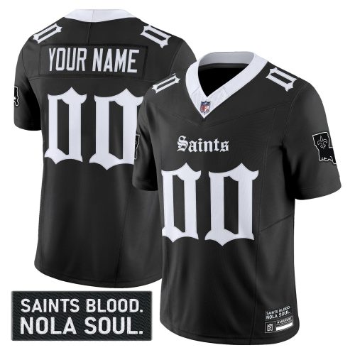 New Orleans Saints ‘Gothic Vieux Carré Edition’ Vapor Custom Jersey – All Stitched