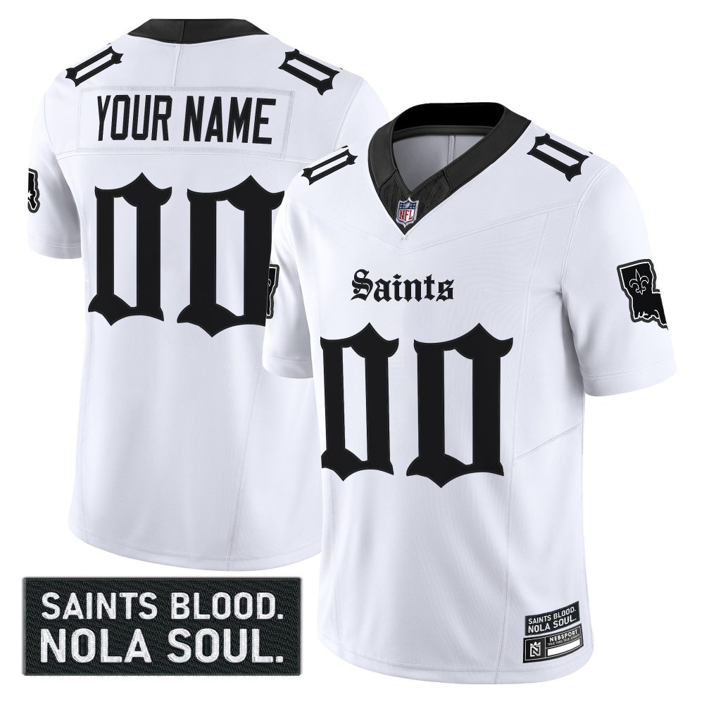 New Orleans Saints ‘Gothic Vieux Carré Edition’ Vapor Custom Jersey – All Stitched