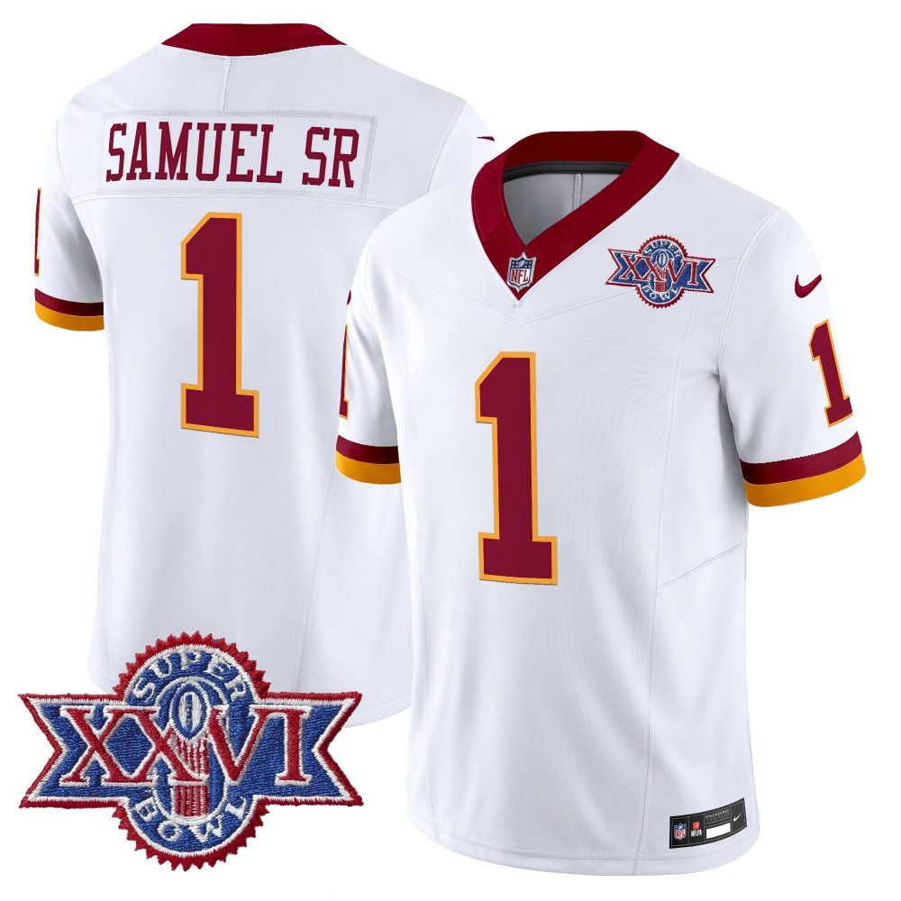 Washington Commanders Throwback 1992 Super Bowl XXVI Patch Vapor Limited Jersey – All Stitched