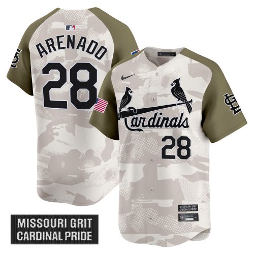 Men’s St. Louis Cardinals 2025 Armed Forces Day Vapor Premier Limited Jersey – All Stitched