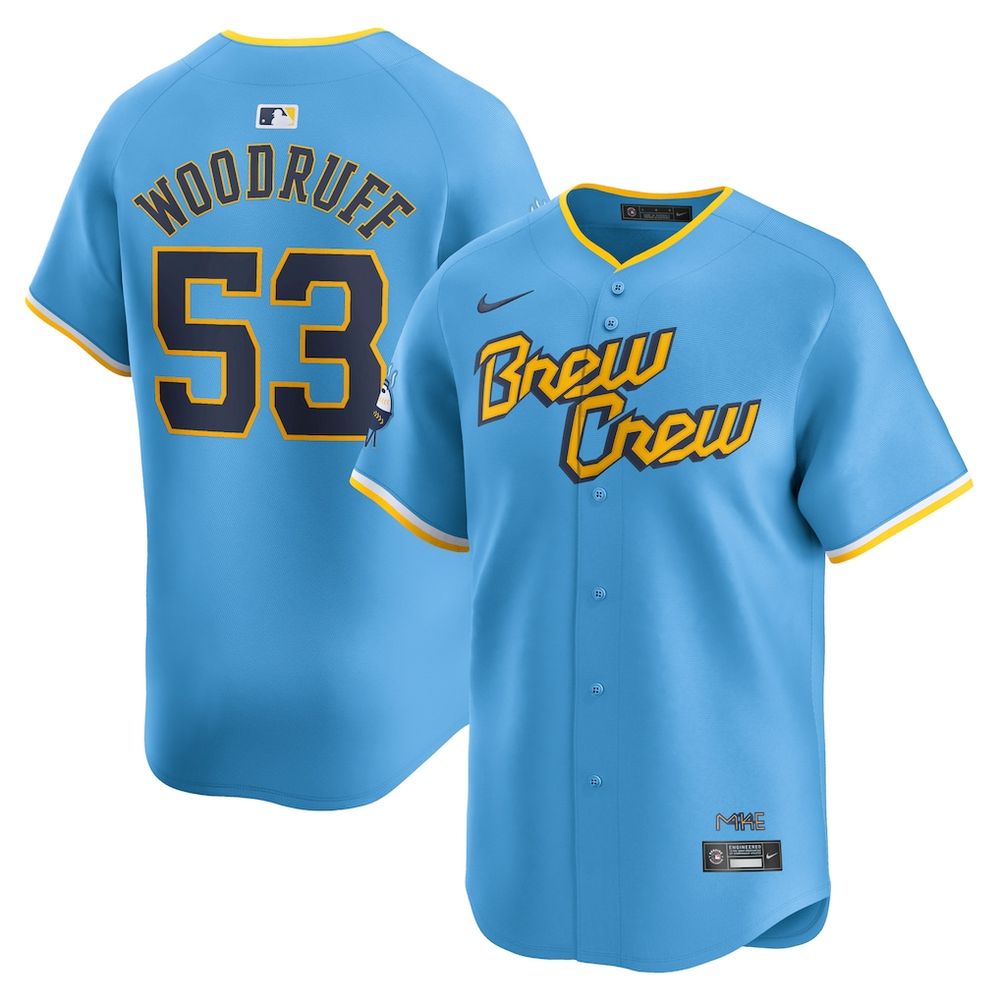 Brandon Woodruff Milwaukee Brewers MLB 2022 City Connect Baseball Jersey