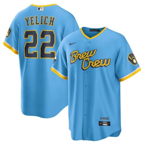 Christian Yelich Milwaukee Brewers MLB 2022 City Connect Baseball Jersey