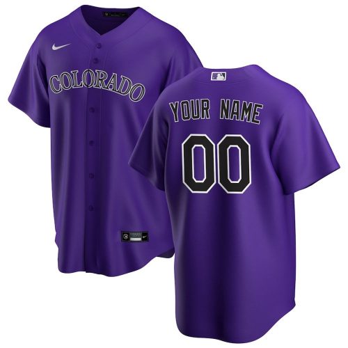 Colorado Rockies Nike Alternate Replica Custom Jersey – Purple