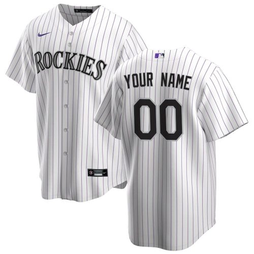 Colorado Rockies Nike Home Replica Custom Jersey – White