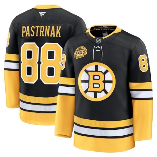 David Pastrnak Boston Bruins Alternate 100th Anniversary Premium Hockey Jersey – Black