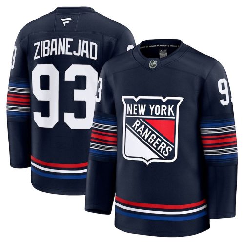 Mika Zibanejad New York Rangers Alternate Premium Hockey Jersey – Navy