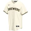 Milwaukee Brewers Nike Home Replica Custom Jersey – Cream