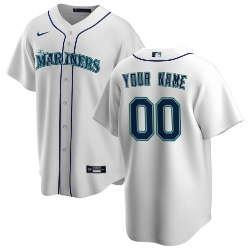 Seattle Mariners Nike Home Replica Custom Jersey – White