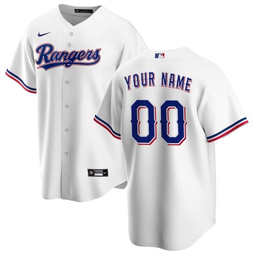 Texas Rangers Nike Home Replica Custom Jersey – White