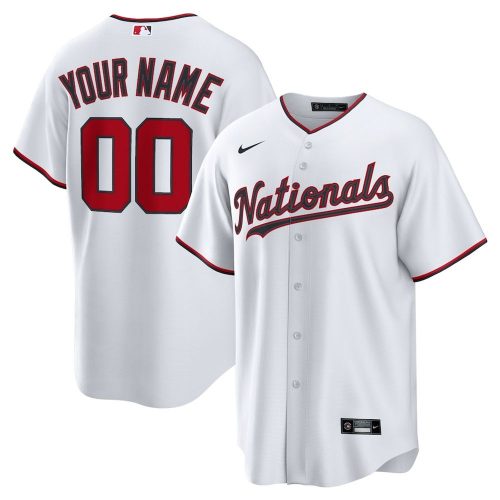 Washington Nationals Nike Home Custom Replica Jersey – White