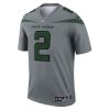 Zach Wilson New York Jets Nike Inverted Legend Player Performance Top – Gray