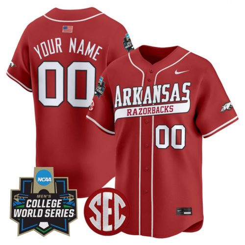Arkansas Razorbacks 2025 World Series Vapor Premier Limited Custom Jersey – All Stitched